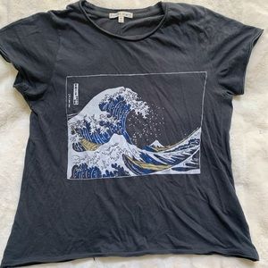 Urban outfitters great wave graphic tee